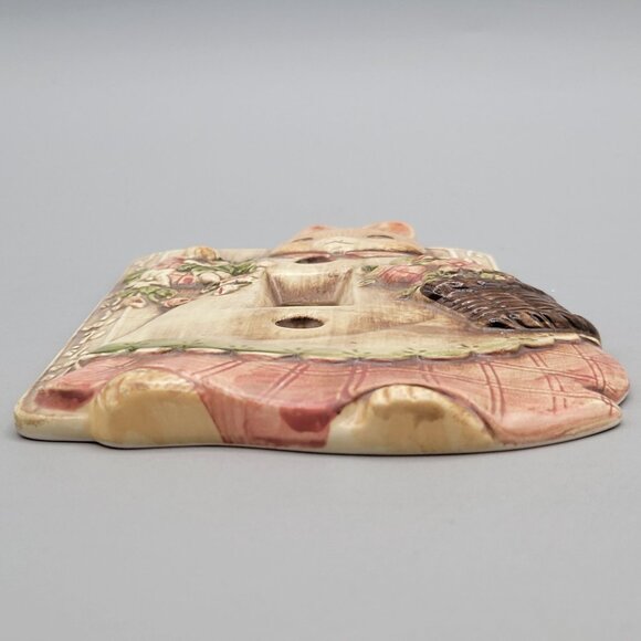 Takahashi Mr Mrs and Baby Bunnies Rabbits Light Switch Covers Ceramic Japan - Picture 6 of 8